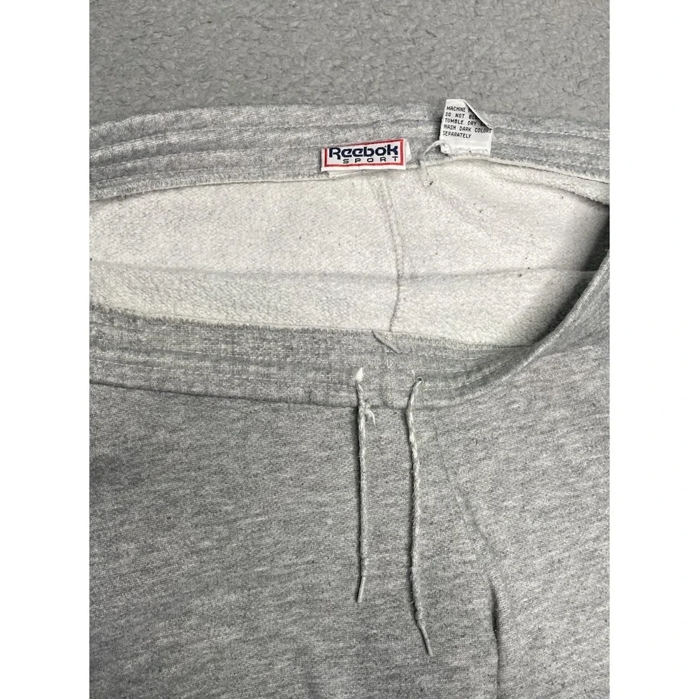 Vintage Reebok Sport Grey Sweatpants Mens‎ Large 1/4 Bottom Zip Loose Fit Active